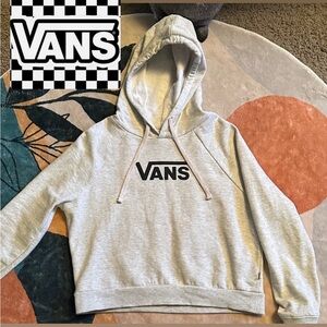 Vans Light Gray Hoodie with Black Logo. Size small